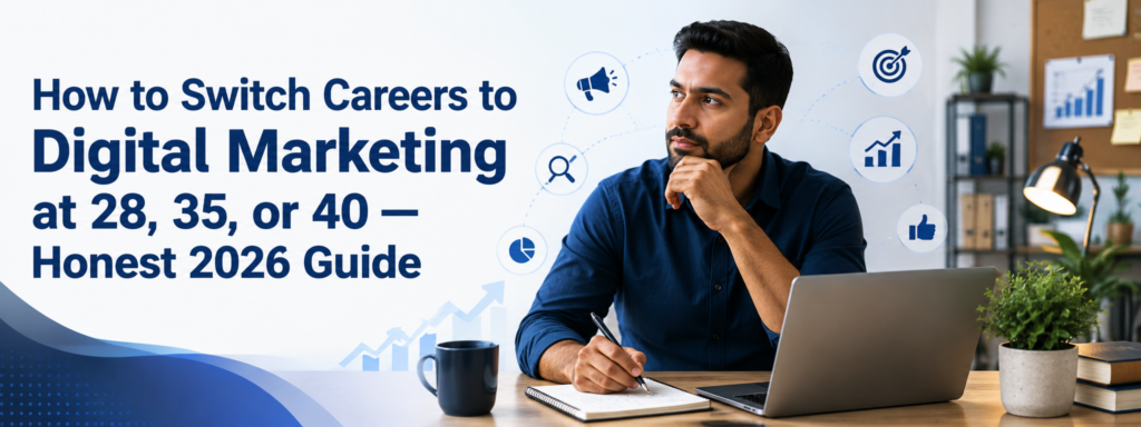 How to Switch Careers to Digital Marketing at 28, 35, or 40 — Honest 2026 Guide